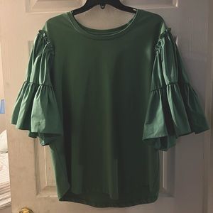 Chico’s Size 2 (12) Envy Green 3/4 tiered-sleeve top!